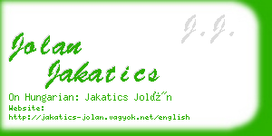 jolan jakatics business card